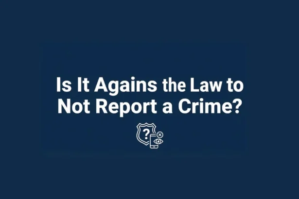 Is It Against the Law to Not Report a Crime