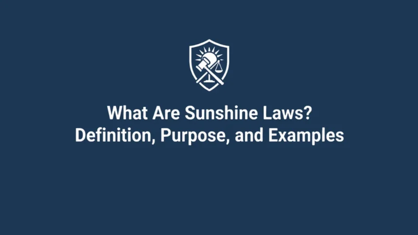 What Are Sunshine Laws Purpose and Examples